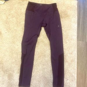 Purple high waisted leggings with pockets